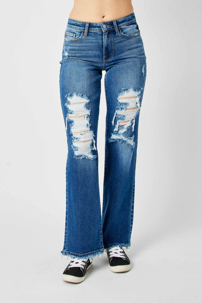 Judy Blue Mid Rise Dad Denim 82605-Jeans-Sunshine and Wine Boutique