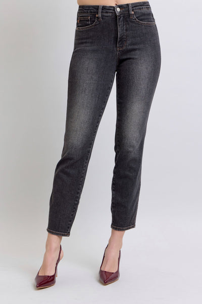 Judy Blue Mid Rise Tummy Control Slim Denim Jeans 88902-Jeans-Sunshine and Wine Boutique