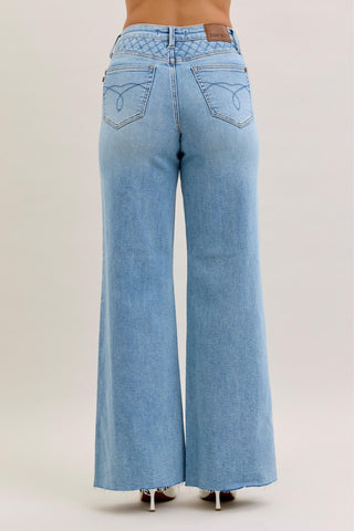 Judy Blue High Waist Retro Wide Leg Denim Jeans 88711