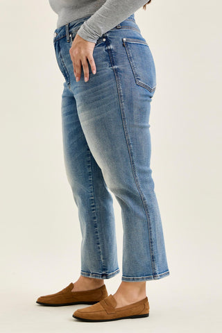 Judy Blue High Waist Tummy Control Peggy Ankle Straight Denim Jeans 881166
