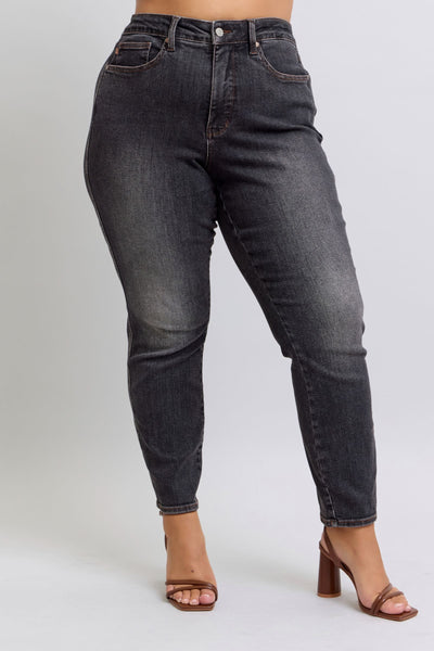 Judy Blue Mid Rise Tummy Control Slim Denim Jeans 88902-Jeans-Sunshine and Wine Boutique