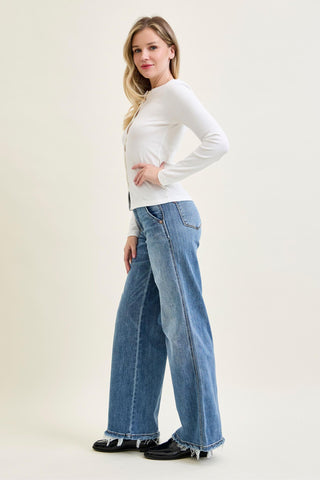Judy Blue High Waist Retro Wide Leg Denim Jeans 82648