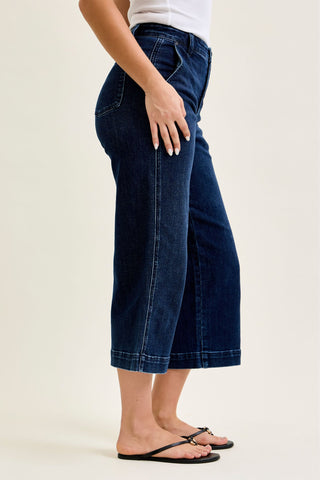 Judy Blue High Waist Ankle Wide Leg Denim Jeans 82694