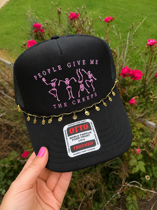 Southern Bliss People Give Me the Creeps Skelly Black Otto Trucker Hat
