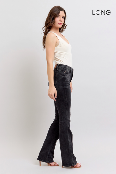 Judy Blue High Waist Tummy Control Black Bootcut Denim Jeans 88787 - 3 Inseam Options: Short, Regular, Long-Jeans-Sunshine and Wine Boutique