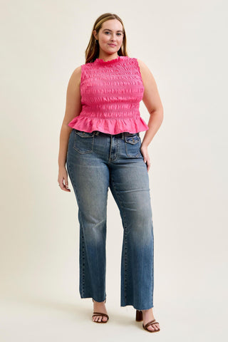 Judy Blue Mid Rise Front Flap Pocket Flare Denim Jeans 881113