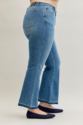 Judy Blue Mid Rise Tummy Control Release Hem Slim Bootcut Denim Jeans 881056