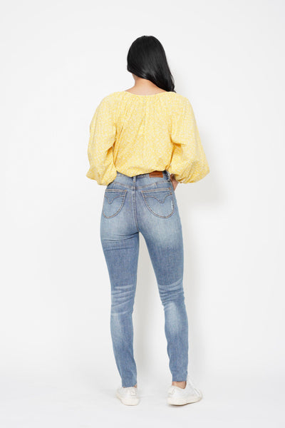 Judy Blue High Waist Tummy Control Vintage Shield Skinny Denim 88871-Jeans-Sunshine and Wine Boutique