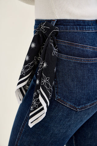 Judy Blue High Waist Tummy Control Sienna Bandana Skinny Denim Jeans 881156
