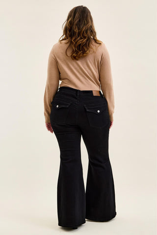 Judy Blue Low Rise Black Jaqueline Flare Denim Jeans 881181