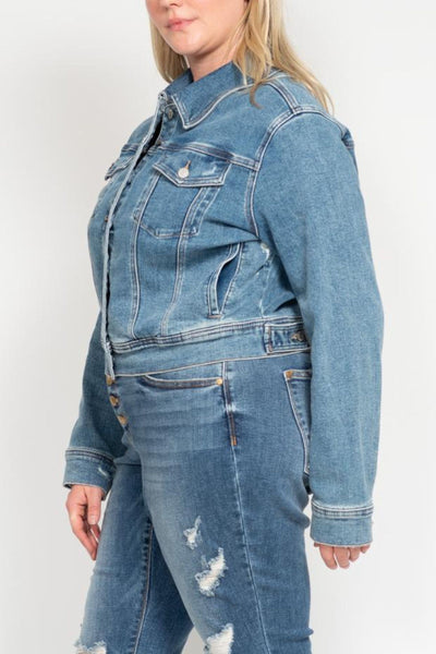 Judy Blue Classic Vintage Wash Denim Jacket 7877-Jeans-Sunshine and Wine Boutique