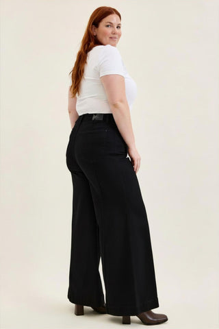 Judy Blue High Waist Liza Black Palazzo Denim Jeans 881243