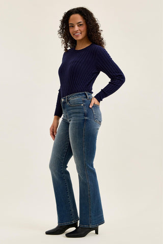 Judy Blue Mid Rise Daisy Dusk Rider Bootcut Denim Jeans 82751