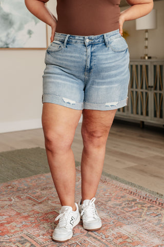 Darlene High Rise Distressed Cuffed Cutoff Shorts - Exclusive