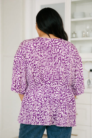 Dear Scarlett Dearest Dreamer Peplum Top in Painted Purple