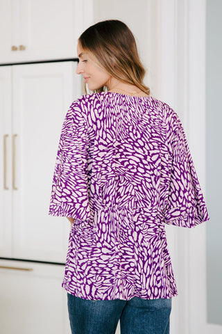 Dear Scarlett Dearest Dreamer Peplum Top in Painted Purple