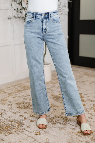 Judy Blue Debbie High Rise Stone Wash Straight Fit Jeans - Exclusive