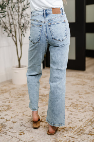 Judy Blue Debbie High Rise Stone Wash Straight Fit Jeans - Exclusive