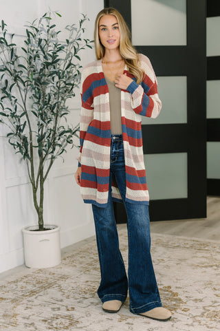 One Eleven North Definitely Dapper Striped Knit Cardigan