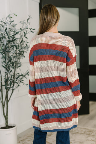 One Eleven North Definitely Dapper Striped Knit Cardigan