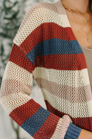 One Eleven North Definitely Dapper Striped Knit Cardigan
