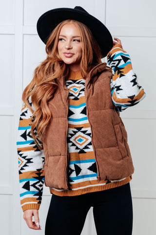 One Eleven North Desert Vibes Geometric Striped Sweater
