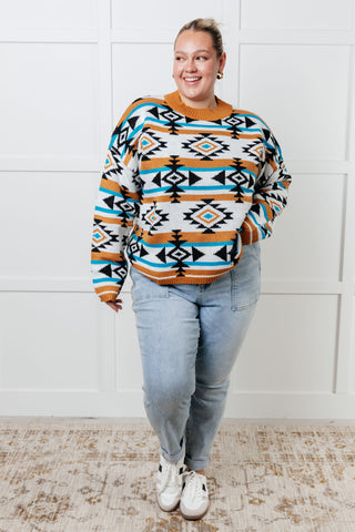 One Eleven North Desert Vibes Geometric Striped Sweater