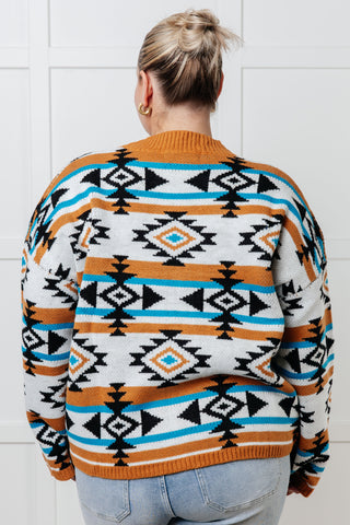 One Eleven North Desert Vibes Geometric Striped Sweater