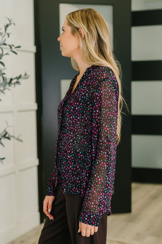 One Eleven North Doing the Most Polka Dot Blouse