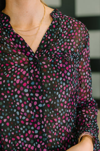 One Eleven North Doing the Most Polka Dot Blouse
