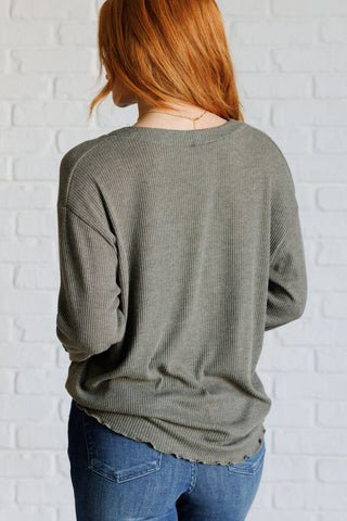 Sew in Love Don't Be Careless Ribbed Knit Top