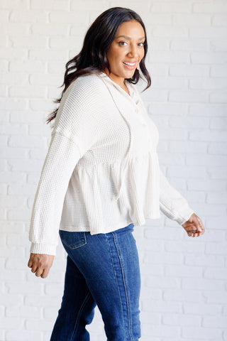 One Eleven North Don't Waffle About Waffle Knit Hoodie