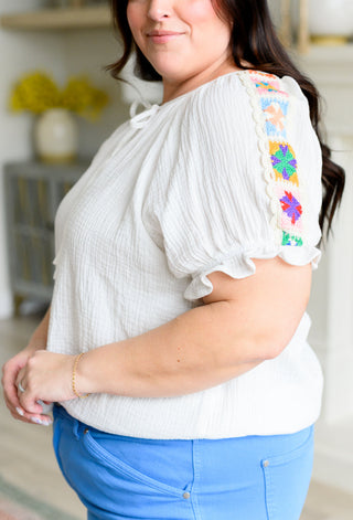 Sew In Love Don't You, Forget About Me Crinkle Knit Blouse