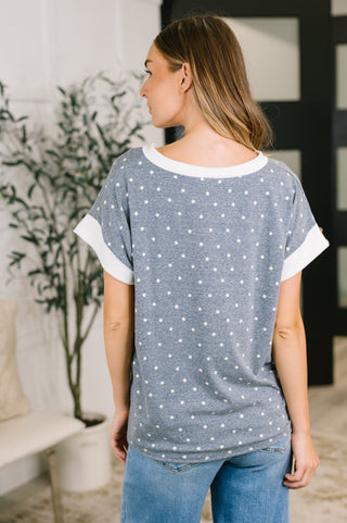 7th Ray Dot, Dot, Dot V-Neck Casual Top