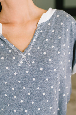 7th Ray Dot, Dot, Dot V-Neck Casual Top