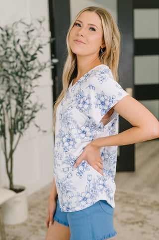 Haptics Down Right Delicate V-Neck Floral Top