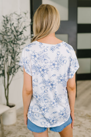 Haptics Down Right Delicate V-Neck Floral Top