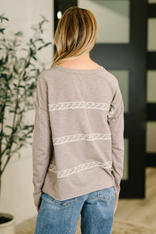 In Loom Down to Every Detail Drop Shoulder Long Sleeve in Stone Taupe