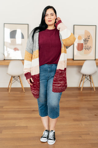 Very J Drive Downtown Dolman Sleeve Top in Wine
