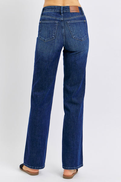 Judy Blue Mid Rise "Tummy Control" Classic Straight Denim 88861-Jeans-Sunshine and Wine Boutique