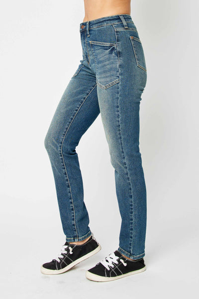 Judy Blue High Waist Classic Relaxed Denim Jeans 88687-Jeans-Sunshine and Wine Boutique