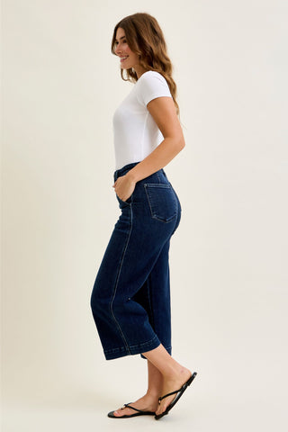 Judy Blue High Waist Ankle Wide Leg Denim Jeans 82694