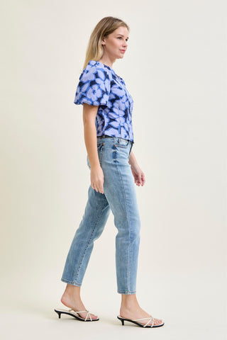 Judy Blue Mid Rise Vintage Wash Cell Phone Pocket Slim Denim Jeans 82626