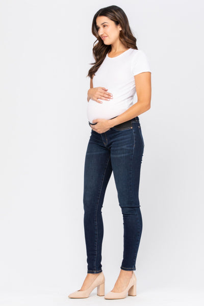 Judy Blue Bloom Maternity Mid Rise Skinny Denim 9801-Clothing-Sunshine and Wine Boutique