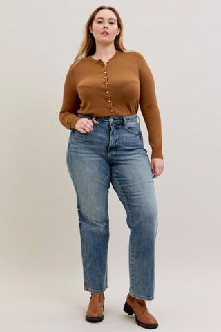 Judy Blue High Waist Tummy Control Straight Denim Jeans 881049