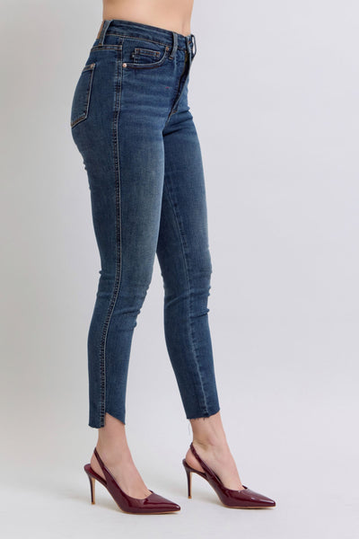 Judy Blue High Rise Control Top Step Hem Skinny Jeans 88913 - Exclusive-Jeans-Sunshine and Wine Boutique