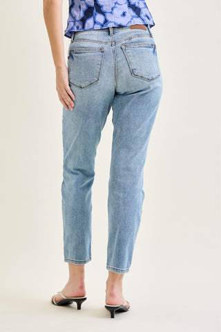 Judy Blue Mid Rise Vintage Wash Cell Phone Pocket Slim Denim Jeans 82626