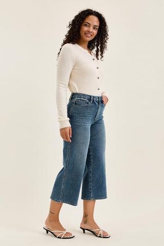 Judy Blue High Waist Dottie Quarry Fade Wide Leg Denim Jeans 881186
