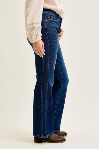 Judy Blue Mid Rise Cowgirl Seaming Alex Bootcut Denim Jeans 881124