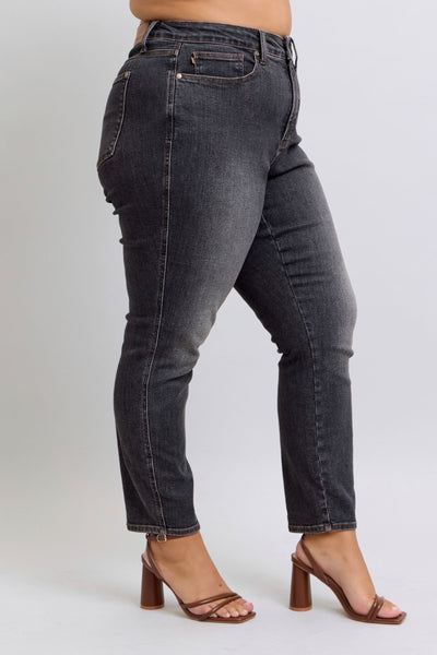 Judy Blue Mid Rise Tummy Control Slim Denim Jeans 88902-Jeans-Sunshine and Wine Boutique